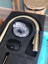 Gold Kitchen Faucet Brushed Crane Pull-Out Cold-Mixer Single-Handle Rotatble Hot 360