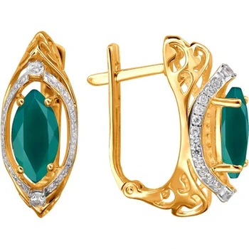 Esthete earrings with agate and cubic zirconia in red gold 
Esthete earrings with agate and cubic zirconia in red gold