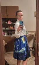 Skirt Van Gogh Satin Rockabilly Starry-Sky Vintage Fashion Tutu Oil-Painting 3d-Print