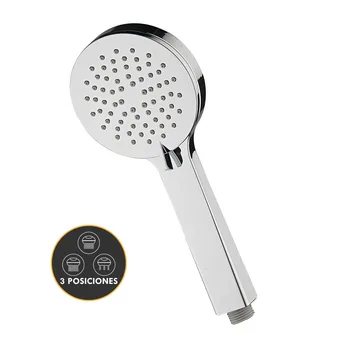 Kibath handle hand shower Round 3 positions wing with effect: natural rain, Whirlpool and jet. In ABS Chrome glitter
Kibath handle hand shower Round 3 positions wing with effect: natural rain, Whirlpool and jet. In ABS Chrome glitter
