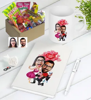 Personalized Marriage Proposal Caricature Of Nostalgic Lezzetler Notebook Pen Mug Gift Seti-2 
Personalized Marriage Proposal Caricature Of Nostalgic Lezzetler Notebook Pen Mug Gift Seti-2