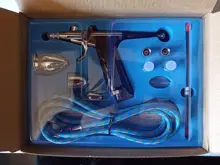 PISTOLA DE PULVERIZACIÓN de doble acción, juego de aerógrafo de gatillo con puntas, 3 tazas, modelo de PISTOLA DE PULVERIZACIÓN, cepillo de aire para herramienta de uñas, tatuaje, arte, 0,2/0,3/0,5mm