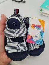 Bebé recién nacido chico bebé niños verano sandalias de dedo del pie cerrado de genial suela blanda de lona niño primeros zapatos de andar Prewalker 3-12M