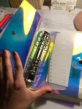 Agenda transparente con láser A5 A6, organizador de cuaderno, carpeta de libros, diario, espiral, carcasa transparente, 2021