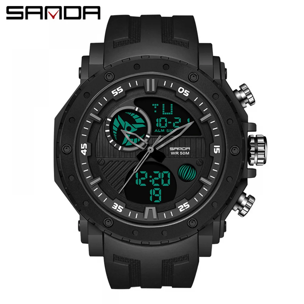 SANDA Smart Watch Multifunctional Dual Display Luminous Digital Watches 30M Waterproof Outdoor Mountaineering Men's Wrist Watch
SANDA Smart Watch Multifunctional Dual Display Luminous Digital Watches 30M Waterproof Outdoor Mountaineering Men's Wrist Watch