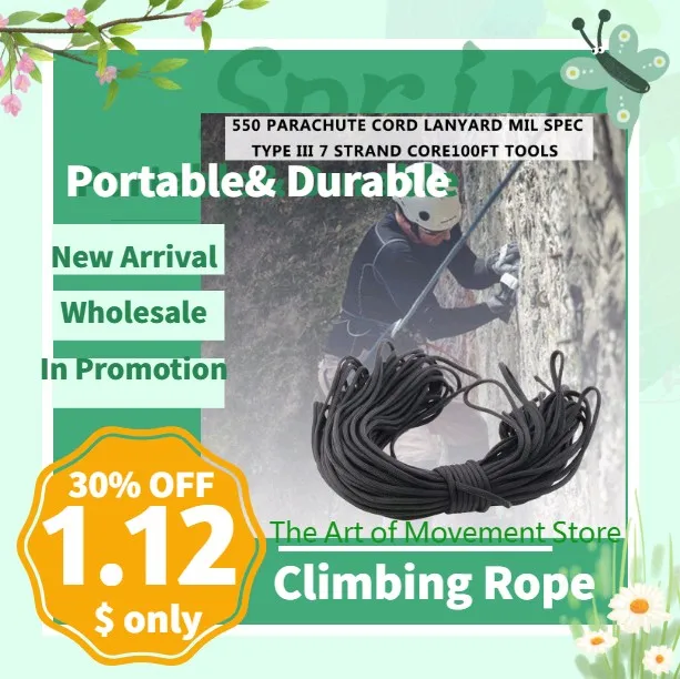 10 Colors 550 Parachute Cord Lanyard Rope Mil Spec Type III 7 Core Strand 101FT Climbing Camping Survival Equipment
10 Colors 550 Parachute Cord Lanyard Rope Mil Spec Type III 7 Core Strand 101FT Climbing Camping Survival Equipment
