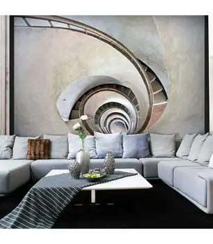 Mural-White spiral stairs 
Mural-White spiral stairs