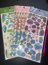 Pegatinas de flores de dibujos animados para mascotas, pegatinas bonitas de Corea Ins, láser brillante, papelería para teléfono móvil, adhesivo decorativo artesanal, 1 Uds.