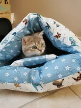 Casa de gatos extraíble Kawaii, productos para el hogar, cama de perro grande, cueva, comida cómoda