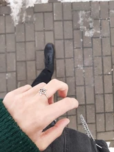 Retro tailandés Color plateado pentagrama estrella anillo ajustable para mujeres de moda regalo de fiesta, joyería S-R284