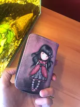 Tarjetero de piel sintética para mujer, Cartera de 9 Bits/10 Bits + 2 posiciones grandes con cremallera, Tarjetero con personajes bonitos