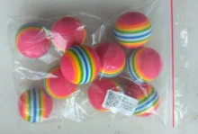 10Pcs Colorful Pet Rainbow Foam Fetch Balls Training Interactive Dog Funny Toy