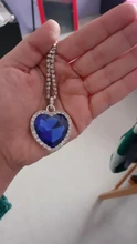 Colgante collar con corazón de Titanic de OCéANO AZUL corazón amor para siempre + bolsa de terciopelo