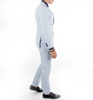 DeepSEA Ice Blue Fabric Decorated Single Button Slim Fit Suit 1810669
DeepSEA Ice Blue Fabric Decorated Single Button Slim Fit Suit 1810669