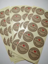 100 unids/lote Kraft Gracias español Etiquetas de Gracias pegatinas hecho a mano paquete sobre sello etiqueta Scrapbooking adhesivo de papelería