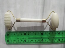 Rodillo de Jade blanco para masaje Facial, rodillo de Jade blanco para estiramiento Facial, herramientas de masaje Facial para mentón, cuello, cuidado de la piel