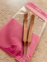 Pinzas de acero inoxidable para extensión de pestañas, juego de pinzas de alta precisión, color dorado y azul