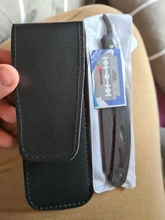 FnLune hombres recto peluquería de afeitar de pelo en el sobaco pelo púbico navaja plegable herramienta de depilación y 1 hoja El estilista sostiene una navaja y envía una cuchilla para afeitar el vello de las axilas