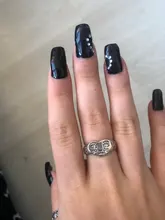 Anillo abierto con cara llorona para mujer, sortija ajustable de Color plateado antiguo, diseño geométrico, con caras y lágrimas