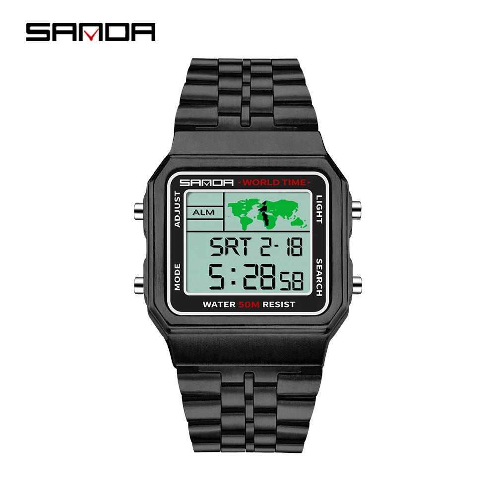 SANDA Square Watch Luxury Digital Electronic Watches Stainless Steel Belt Waterproof Multi-Function Watches Men Business Watch
SANDA Square Watch Luxury Digital Electronic Watches Stainless Steel Belt Waterproof Multi-Function Watches Men Business Watch