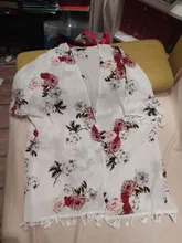 Beachwear Tunic Shirt Kimono Bikini Bathing-Suit Cover-Up Tassels CUPSHE Chiffon Floral-Print