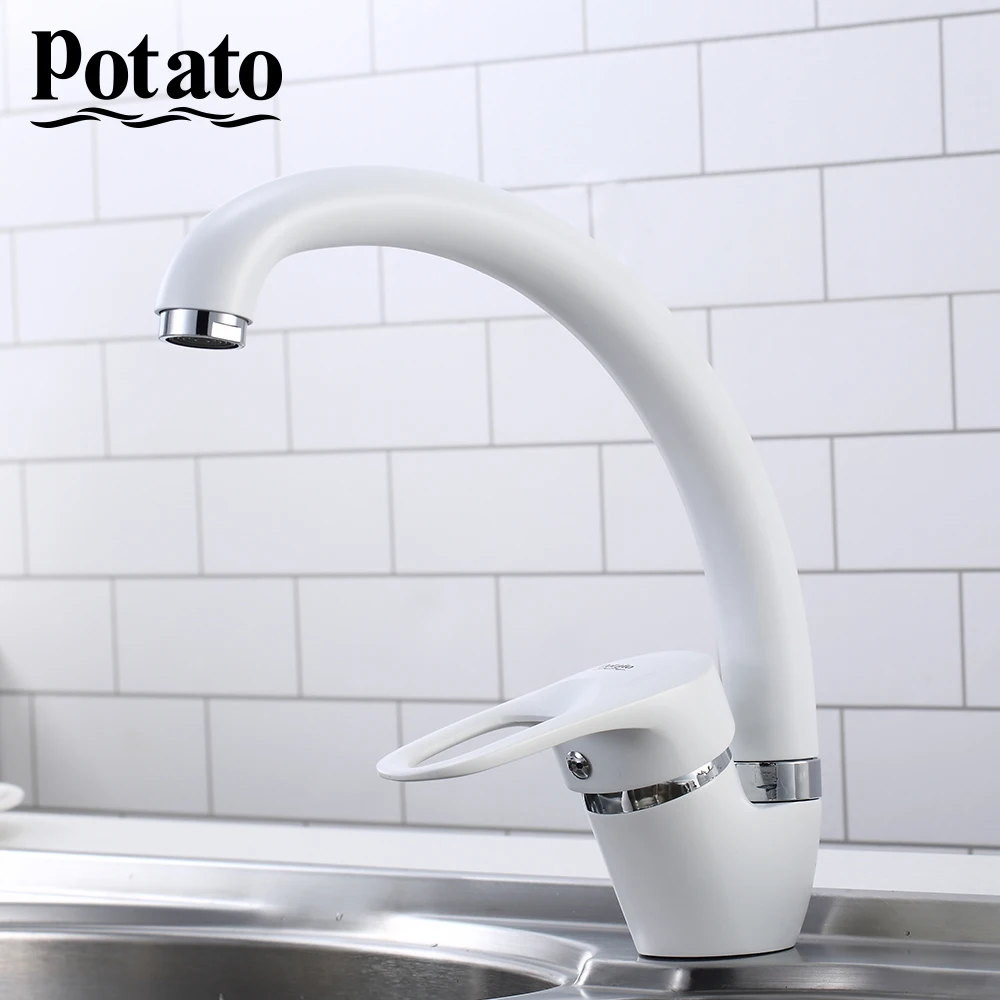 Potato Modern 5 Colors Spray Painting Mixer Cold And Hot Water Tap Faucet Single Handle Swivel Spout Kitchen Sink Faucet P5925-7
Potato Modern 5 Colors Spray Painting Mixer Cold And Hot Water Tap Faucet Single Handle Swivel Spout Kitchen Sink Faucet P5925-7