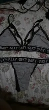 Conjunto de Bikini para mujer, ropa interior deportiva Sexy, corsé de vendaje Sexy con letras, sujetador de realce + tangas, bragas, lencería de estilo veraniego