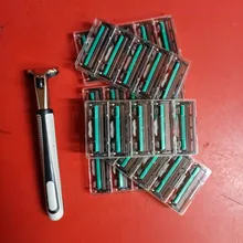 Máquina de afeitar de 2 capas para hombre, afeitadora de seguridad Manual, cuidado facial, afeitadora de barba, 1/30 Uds.