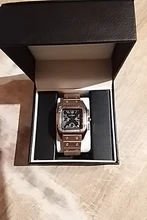 Reloj de cuarzo clásico para hombre, cronógrafo cuadrado de marca superior, con esfera de acero inoxidable, de lujo