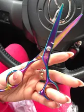 Tijeras profesionales de peluquería, juego de belleza de Color negro puro, cizallas planas finas, 6,0 pulgadas, 4cr