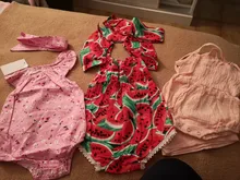 Nueva Infant Toddler bebé recién nacido Niñas sandía impreso sin mangas bodysuit sunsuit jumpsuit ropa casual