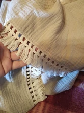 Manta de algodón con borlas para bebé, cubierta para cochecito de bebé, manta de muselina para recién nacido, gasa para el baño, colcha de muselina