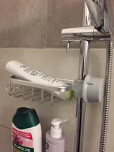 Bathroom Shelf Black Shower Storage Basket Storage Rack Adjustable Faucet