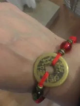Budista de 6 palabras, moneda antigua, Kabbalah, pulseras de hilo rojo, protección de la suerte, R7RF
