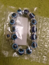 De moda de Color de plata azul de mal de ojo Hamsa la mano de Fátima Palm pulseras para las mujeres de la pulsera del encanto de estilo étnico joyería hecha a mano