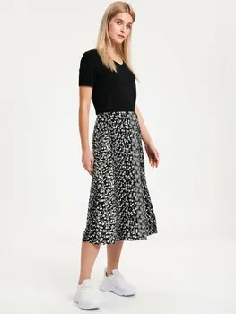 Patterned Viscose Circular Skirt
