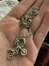 Nuevo antiguo suciedad bicicleta encanto 26 carta A-Z collar con escritura motocicleta colgante de las mujeres los hombres amante de regalo Rock joyería