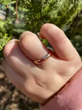 Dans Element-anillos de boda para mujer, anillos de boda de moda de Color dorado y cobre simples y redondos reales para mujer, Fi-RG90696 de calidad superior saludable