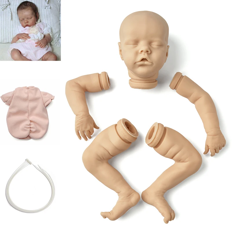 

ADFO 17 Inches Twin A/ B Reborn Baby Kits Lifelike Unfinished Vinyl Doll Parts LOL Christmas Gifts Reborn Dolls For Girl