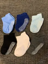 Calcetines tobilleros antideslizantes y antideslizantes para bebés, niños y niñas, medias de algodón para todas las estaciones, de 0 a 5 años, 6 par/lote