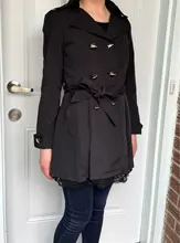 Gabardina larga con cuello vuelto para mujer, abrigo ajustado con doble botonadura de encaje, ropa de calle de talla grande 3XL, primavera 2020
