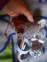 Zapatos de piel de diamante con brillo cristalino de Cenicienta para niña, calzado individual de princesa para rendimiento, tacones altos