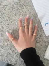 Doocna 8 unids/set Bohemia oro conjunto anillo conjuntos para los hombres y las mujeres geométrico Simple anillo de boda de toque de accesorios de joyería 10287