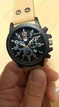 Reloj analógico de cuarzo con fecha de Cuero militar para hombre, pulsera de reloj resistente al agua masculino, regalos decoración fiesta