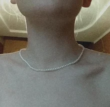 Collar de perlas Vintage para mujer, cadena elegante, accesorios Retro, combina con todo, de estilo urbano