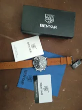 BENYAR-reloj deportivo de lujo para hombre, cronógrafo de cuero, resistente al agua, de pulsera, militar, de cuarzo, saat