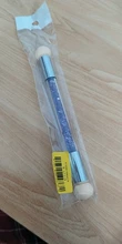 1 pincel para degradar el color de las uñas, con doble punta de esponja y mango con diamantes de imitación, accesorio apto para el degradado del esmalte de uñas artísticas
