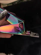 De acero inoxidable de Gel UV uñas falsas consejos Trimmer clíper cortadora de borde de Arte de uñas de manicura U de arco iris de plata de oro herramientas