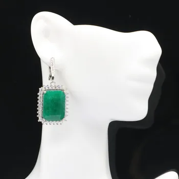 40x20mm SheCrown 18x13mm 12.8g Real Green Emerald White CZ Gift For Sister Silver Earrings 40x20mm
40x20mm SheCrown 18x13mm 12.8g Real Green Emerald White CZ Gift For Sister Silver Earrings 40x20mm