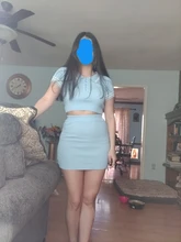 Top de manga corta con botones y falda, Conjuntos de 2 piezas, para mujer, informal, a la última moda